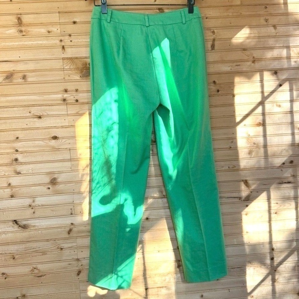 Sharon Young Pants Linen Green 32"x31" Corpcore Business Casual Capsule